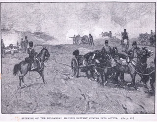 Escaramuza en el Bulganak: la batería de Maude entrando en acción